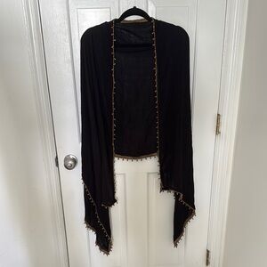 Lucky Brand Shawl/Scarf with Gold Trim